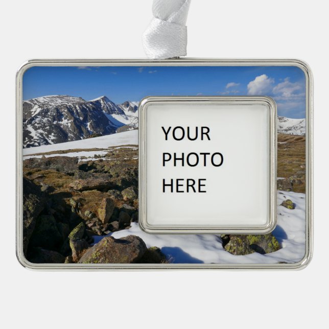 Snow Melting on the Rocky Mountains Christmas Ornament (Front)
