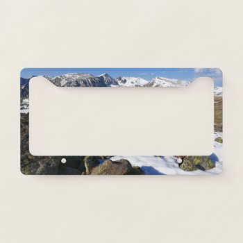 Snow Melting On The Rocky Mountains License Plate Frame by mlewallpapers at Zazzle