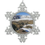 Snow Melting on the Rocky Mountains Snowflake Pewter Christmas Ornament