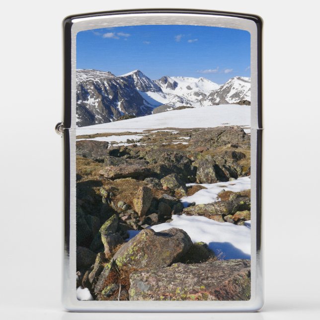 Snow Melting on the Rocky Mountains Zippo Lighter (Front)