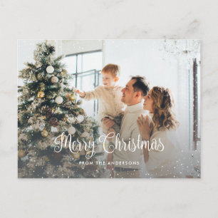 Snow Merry Christmas 2 Photo Postcards