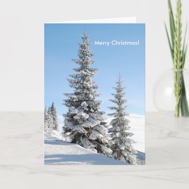 Snow Merry Christmas Holiday Card (Front)