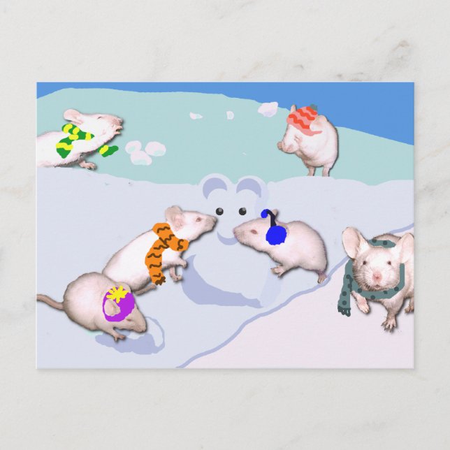 Snow Mice Postcard (Front)