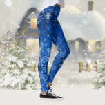 Snow Midnight Blue Sky Snowflakes  Leggings<br><div class="desc">Snow Midnight Blue Sky Snowflakes Leggings</div>