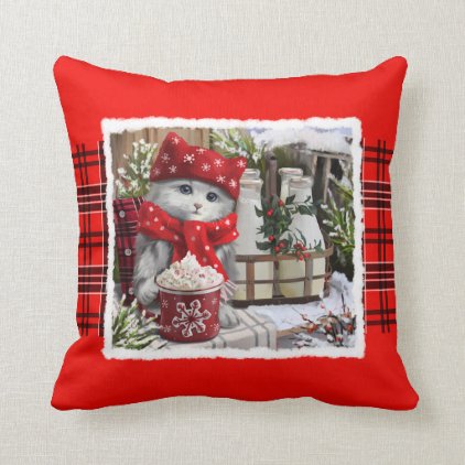 Snow milk throw pillow