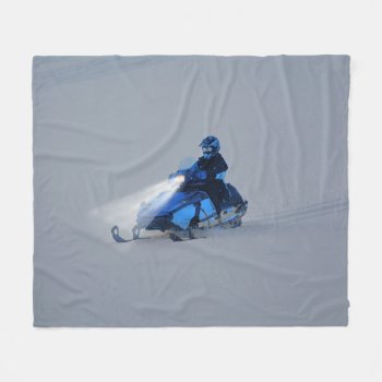 Snow-mobiler Winter Sports Gift Fleece Blanket by RavenSpiritPrints at Zazzle