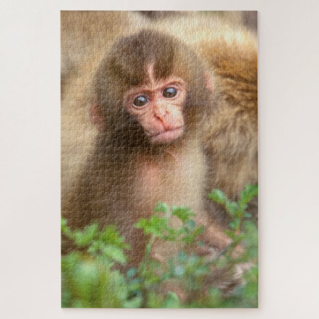 Snow Monkey Baby Portrait Jigsaw Puzzle (Vertical)