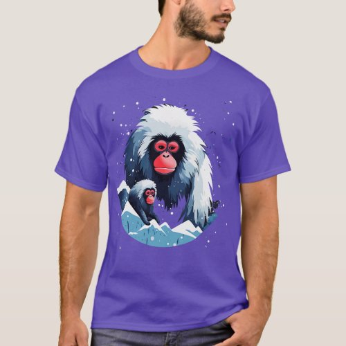 Snow Monkey Fathers Day T_Shirt