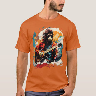 Snow Monkey Playing Guitar T-Shirt