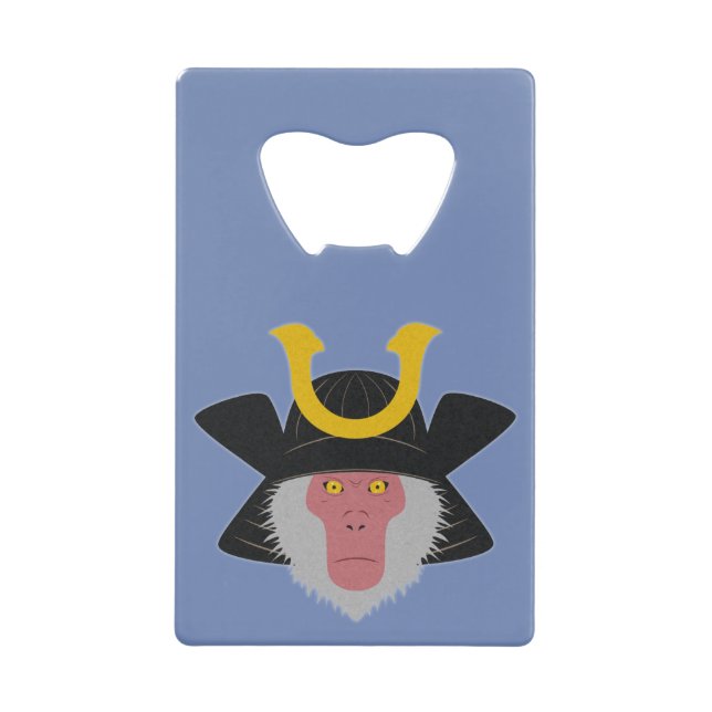 Snow Monkey Samurai Credit Card Bottle Opener (Front)