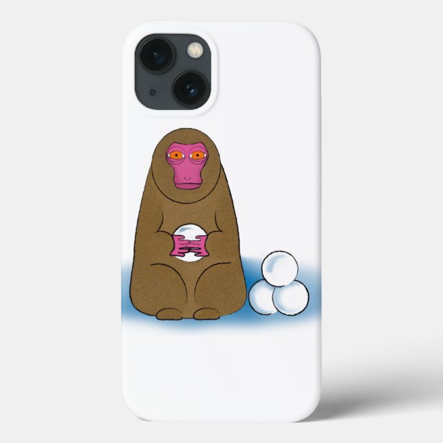 Snow Monkey Snowball Fighter Case-Mate iPhone Case (Back)