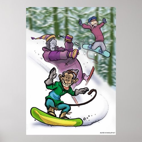 Snow Monkeys Poster