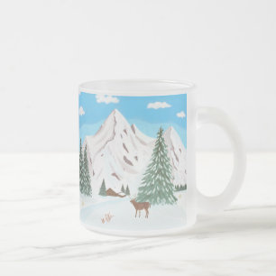 Snow Mountain Frosted Glass Mug