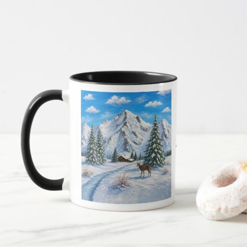 Snow Mountain Frosted Glass Mug