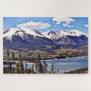 Snow Mountain Lake Scene Giant Puzzle