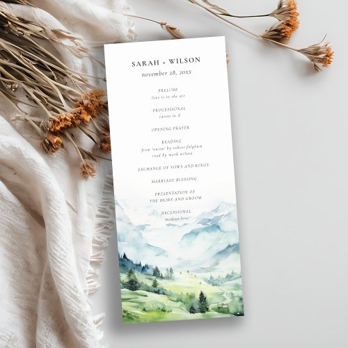 Snow Mountain Landscape Wedding Program