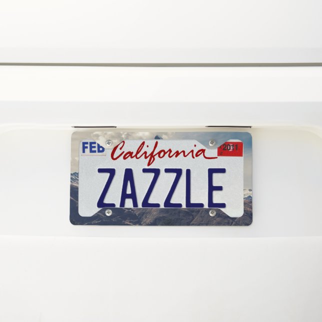 Snow mountain license plate frame (On Car)