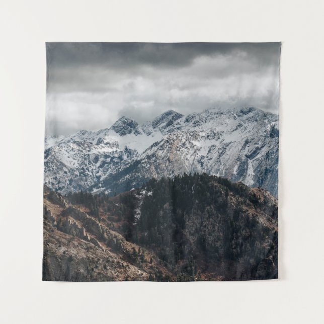 SNOW MOUNTAIN RANGE WALLPAPER TAPESTRY (Front)
