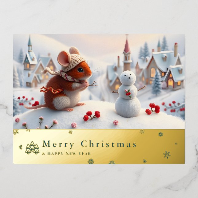 snow mountain red mouse post card R (Front)