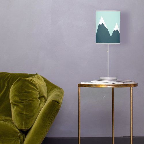 Snow Mountain Scandinavian Winter Minimalist Blue Table Lamp