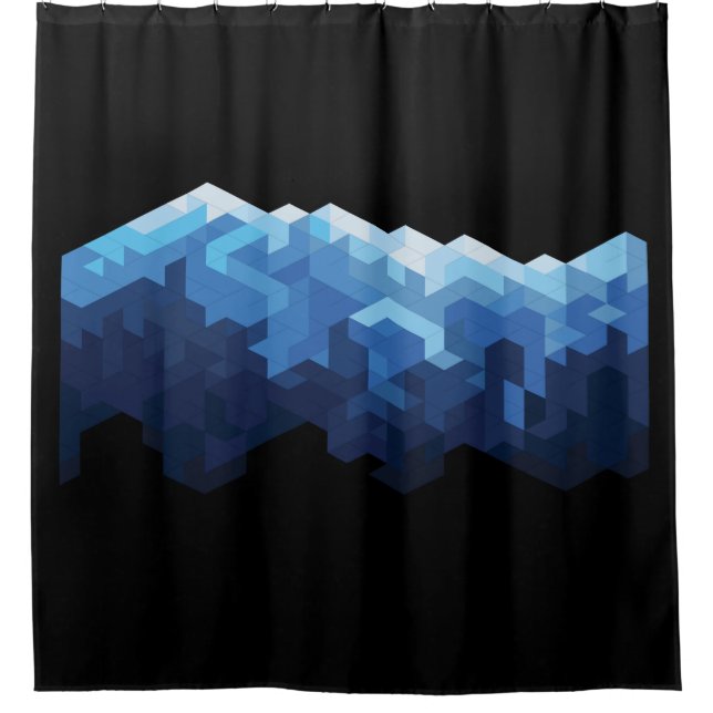 Snow mountain shower curtain (Front)