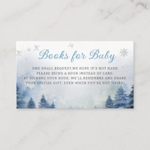 Snow Mountain Winter Baby Shower Book for baby Enclosure Card