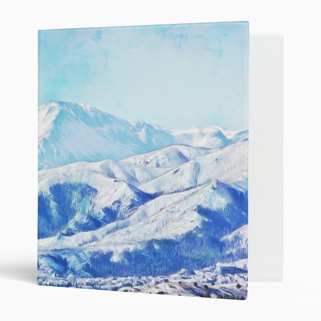 Snow Mountains Nature Art Binder Notebook (Front/Inside)