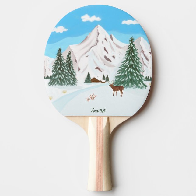 Snow Mountains Ping Pong Paddle (Front)