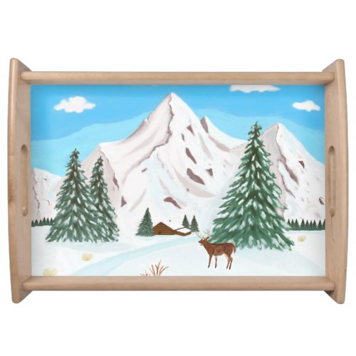 Snow Mountains Serving Tray