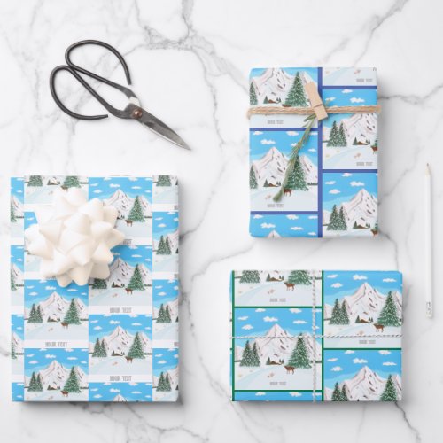 Snow Mountains Wrapping Paper Sheets