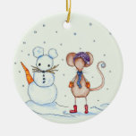Snow Mouse And Friend Ornament at Zazzle