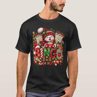 Snow Much Fun at Bingo | Festive Christmas Snowman T-Shirt