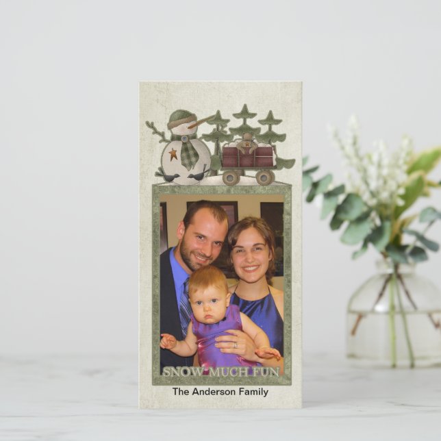 Snow Much Fun Holiday Photo Card (Standing Front)