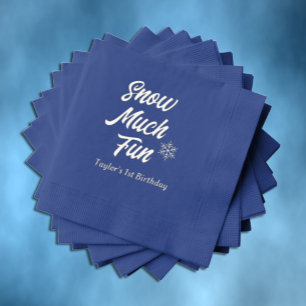 Snow Much Fun To Be One 1st Birthday Foil Napkins