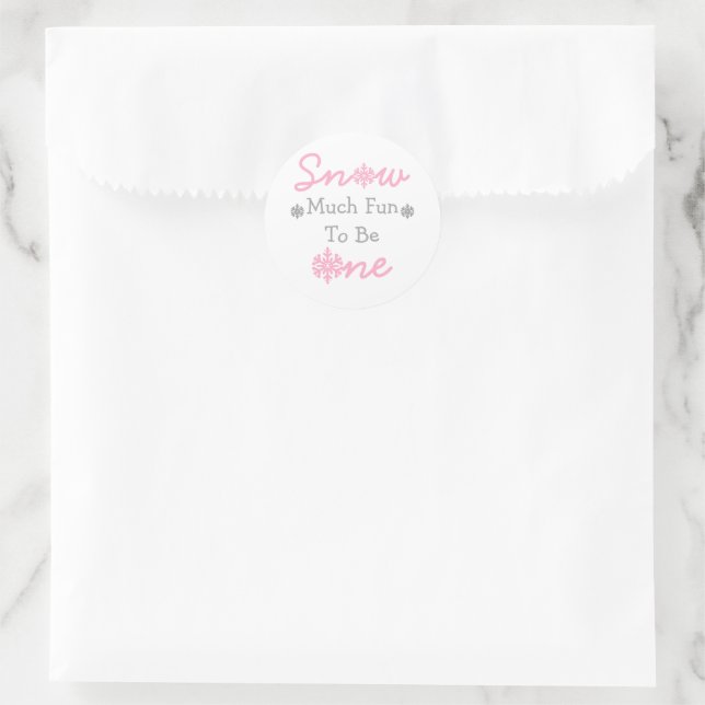 Snow Much Fun To Be One Baby Classic Round Sticker (Bag)
