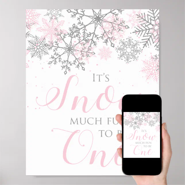 Snow much fun to be one birthday sign zazzle