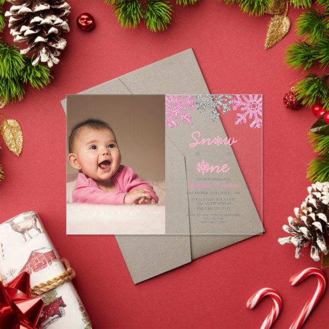 Snow Much Fun To Be One Winter 1st Birthday Acrylic Invitations (Insitu (Holiday))