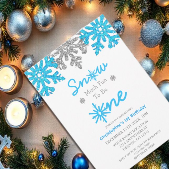 Snow Much Fun To Be One Winter 1st Birthday Invitation (Creator Uploaded)