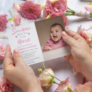 Snow Much Fun To Be One Winter 1st Birthday Invitation