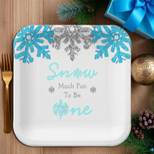 Snow Much Fun To Be One Winter 1st Birthday Paper Plates