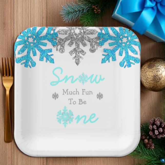 Snow Much Fun To Be One Winter 1st Birthday Paper Plates (Creator Uploaded)