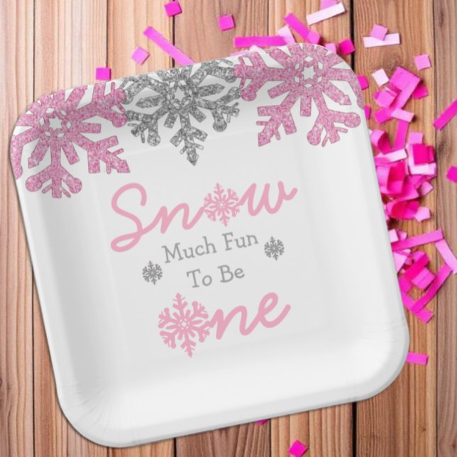 Snow Much Fun To Be One Winter 1st Birthday Paper Plates (Creator Uploaded)