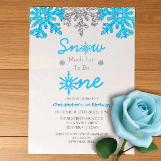 Snow Much Fun To Be One Winter 1st Birthday Vellum Invitations (Creator Uploaded)