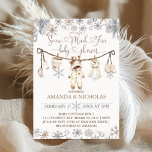 Snow Much Fun Winter Baby Shower Invitation