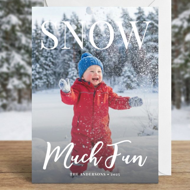 Snow Much Fun Winter Holiday Family Photo Card (Creator Uploaded)