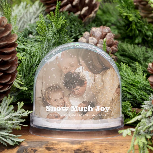 Snow Much Joy Playful Quote Photo Globe (Winter)