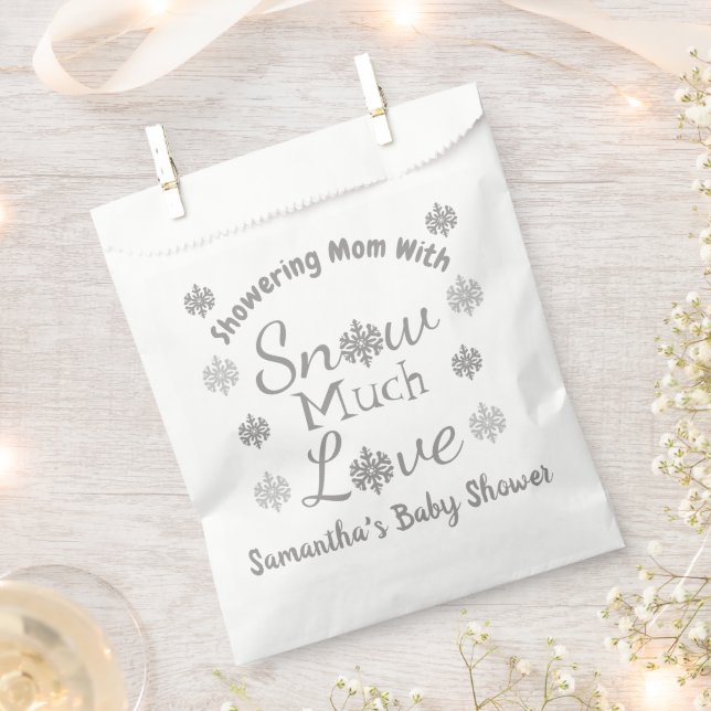Snow Much Love Baby Shower Favor Bag (Clipped)