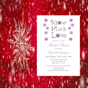 Snow Much Love Snowflake Winter Bridal Shower Invitation