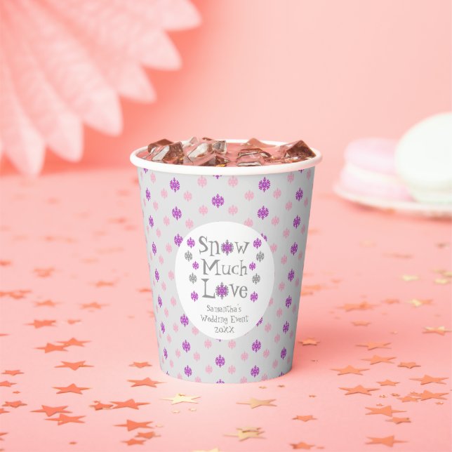Snow Much Love Wedding Event Paper Cups (Insitu)