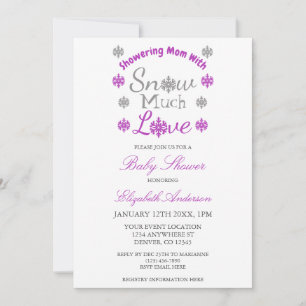 Snow Much Love Winter Snowflake Baby Shower Invitation
